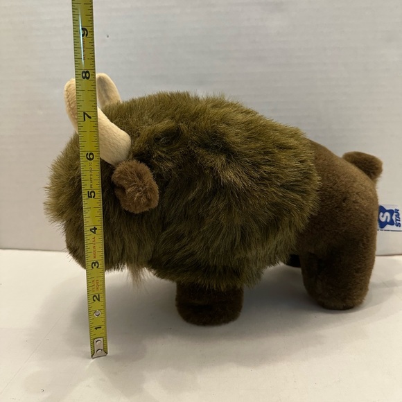 Realistic Bison Stuffed Animal Toy Vintage Yellow Stone Plush - Picture 7 of 8